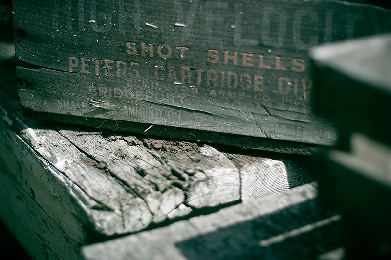An antique ammunition box.