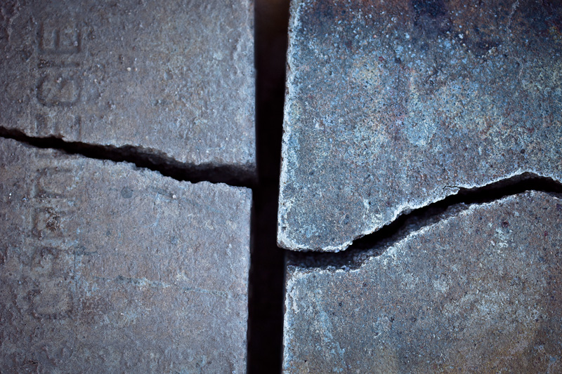 A pair of broken bricks.