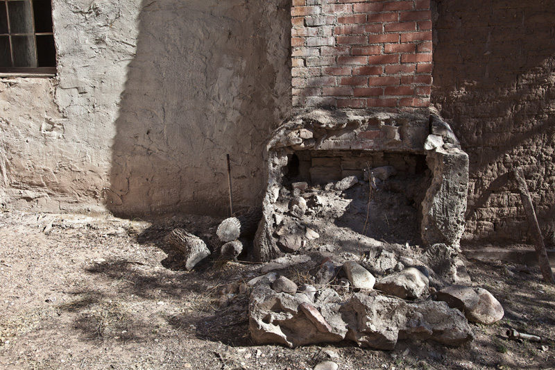 A dilapidated fireplace at Camp Rucker in the Chiricahua Mountains.