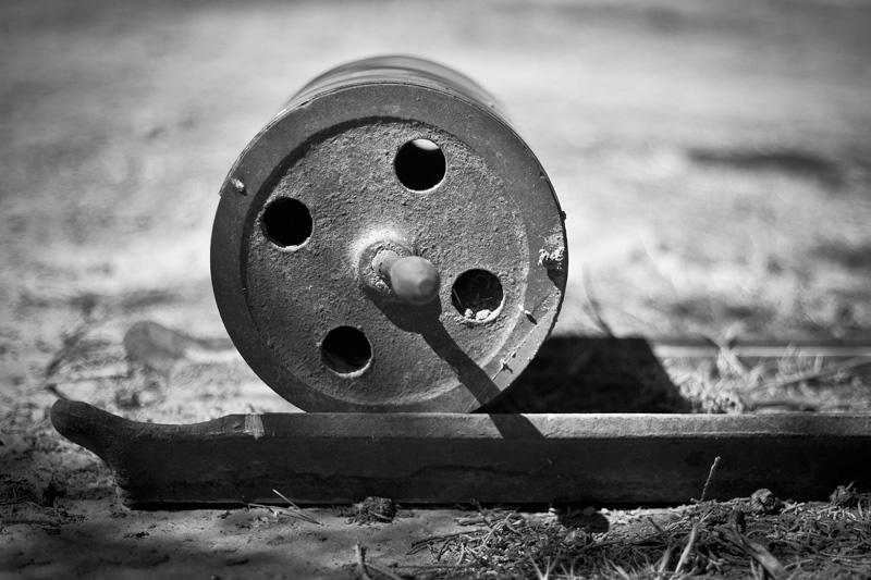 A printing press roller.