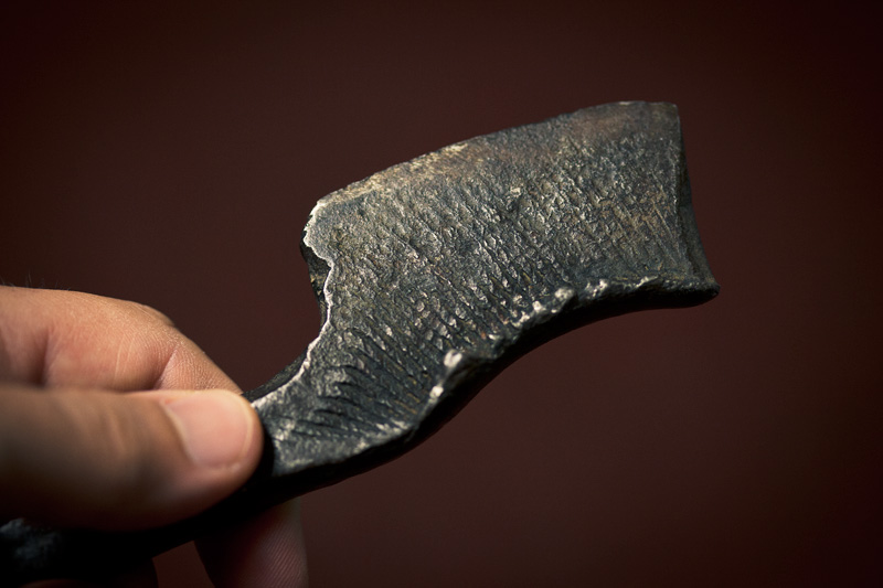 A rough, but decorated blacksmithed tool.