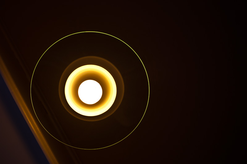 A planet with rings? No, it's a ceiling light.