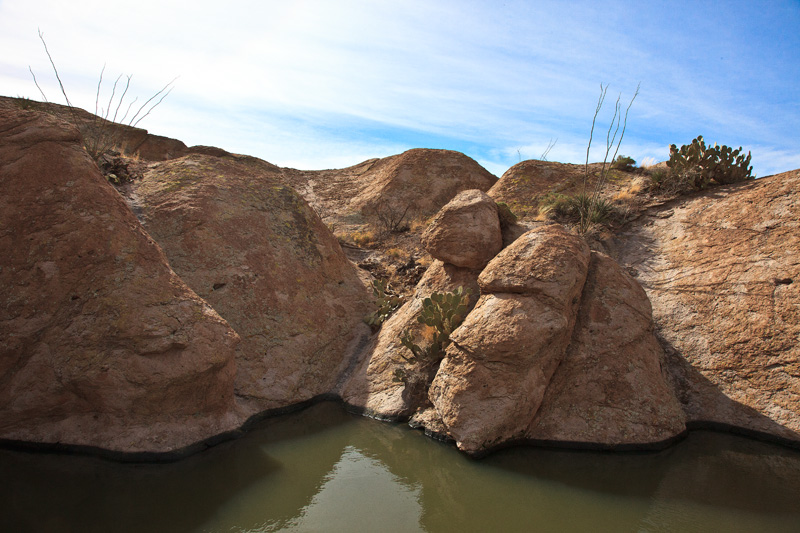 A dammed reservoir just outside the Peloncillo Wilderness of Arizona.