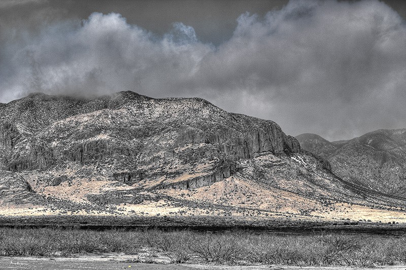 The Chiricahua Mountains covered with snow.