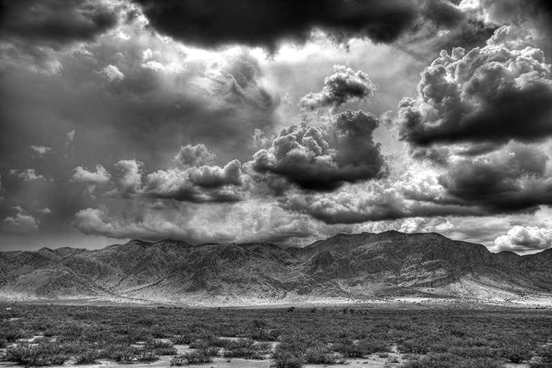 A dark thunderstorm above the Chiricahua mountains.