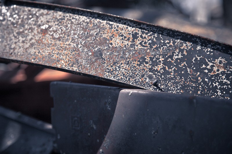 A weathered band of metal.