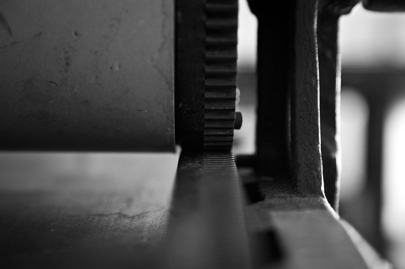 Gears of a printing press.