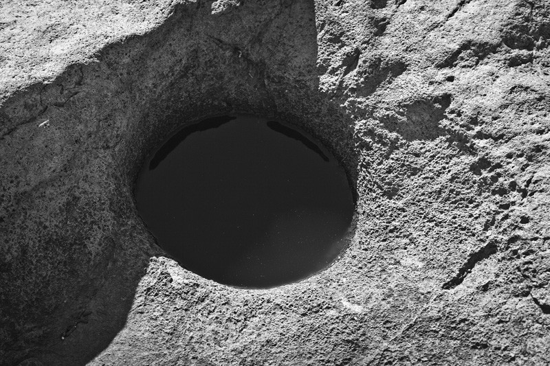 An ancient indian grinding hole.