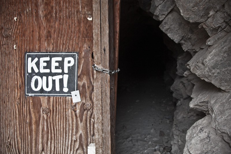 A closed mine adit.