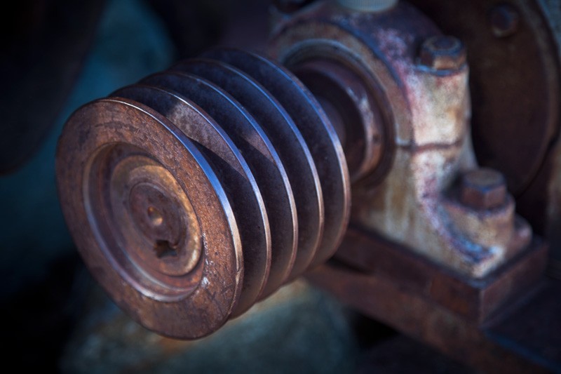 A close-up of mechanical parts.