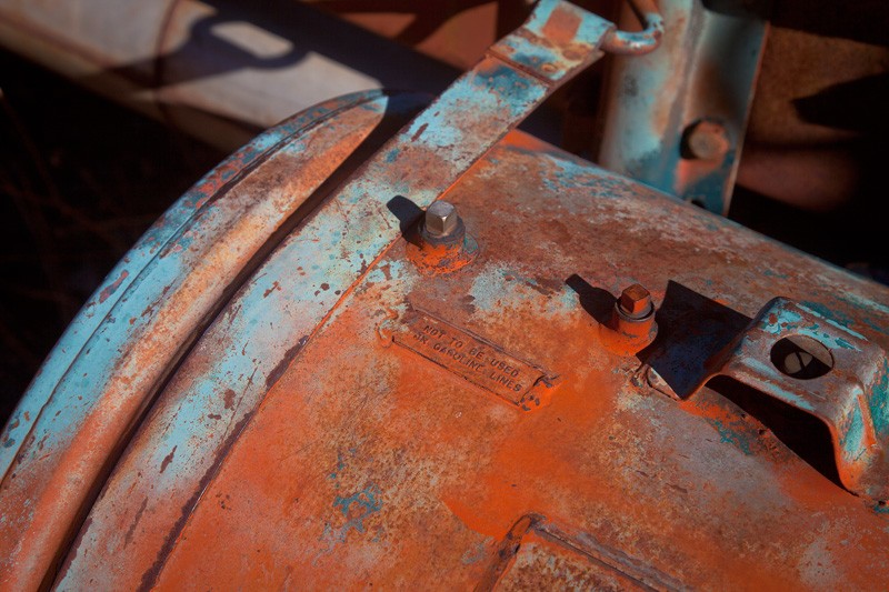 A truck's fuel tank.