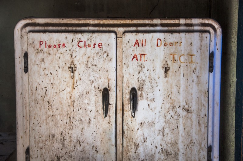 An ice chest in an abandoned building in the Dos Cabezas Wilderness.