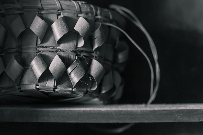 A woven basket.