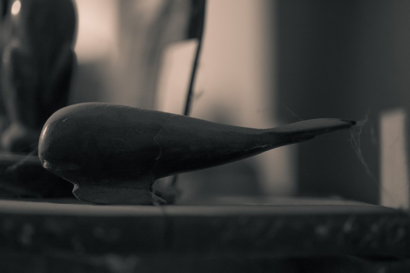 A whale on a shelf.